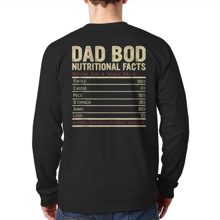 Dad Bod Nutritional Facts Father Back Print Long Sleeve T-shirt