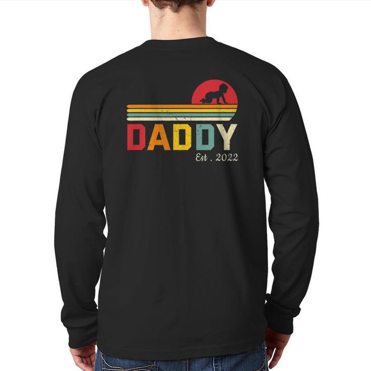 Dad Est 2022 First Time Father New Dad Expecting Daddy 2022 Ver2 Back Print Long Sleeve T-shirt