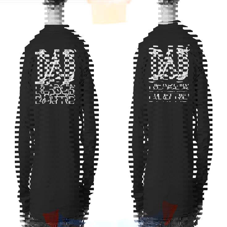 Dad To The Fifth Power Dad Of 5 Kids Back Print Long Sleeve T-shirt