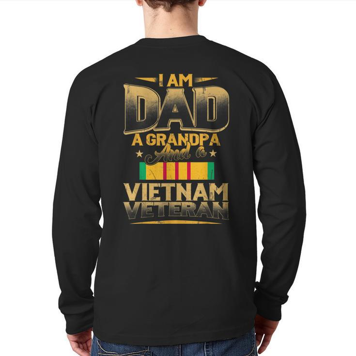 I Am Dad A Grandpa And A Vietnam Veteran Army Soldier  Back Print Long Sleeve T-shirt