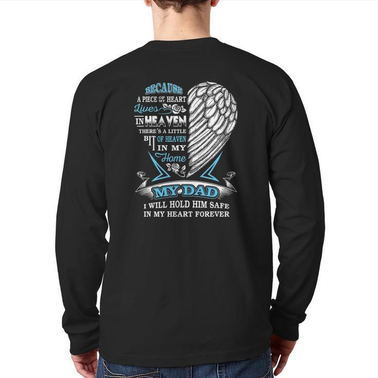 My Dad In Heaven Forever In My Heart In Memory Of Dad Back Print Long Sleeve T-shirt
