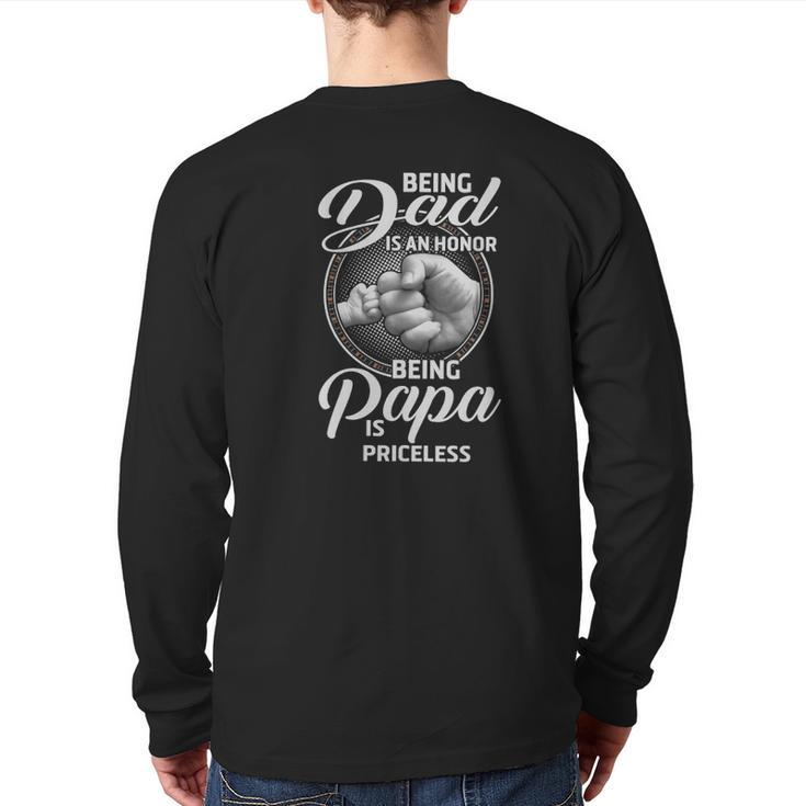 Being Dad In An Honor Being Papa Is Priceless Back Print Long Sleeve T-shirt