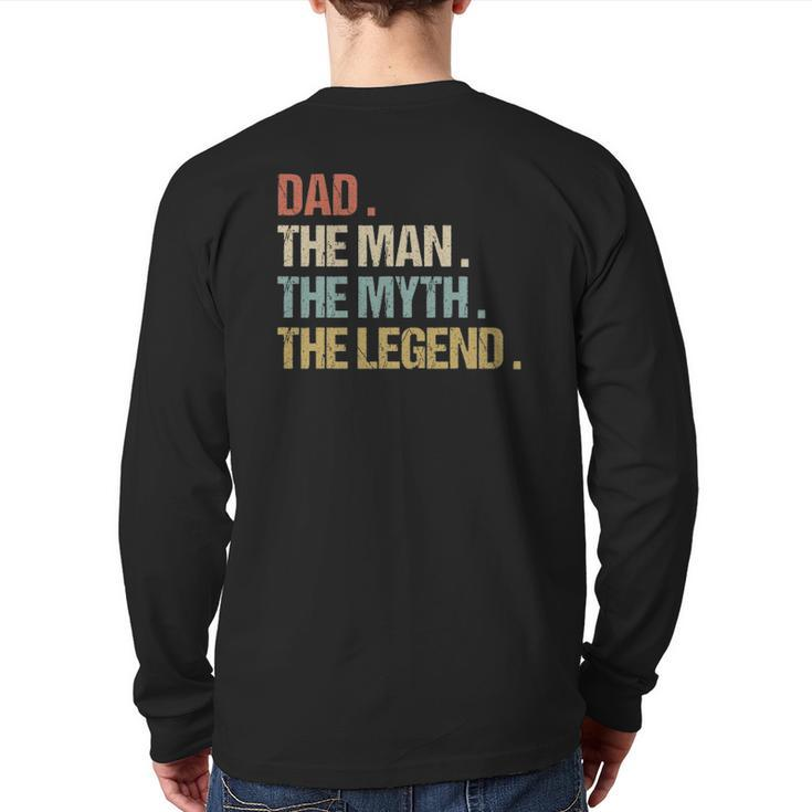 Dad The Man Myth Legend Father Retro Christmas Back Print Long Sleeve T-shirt