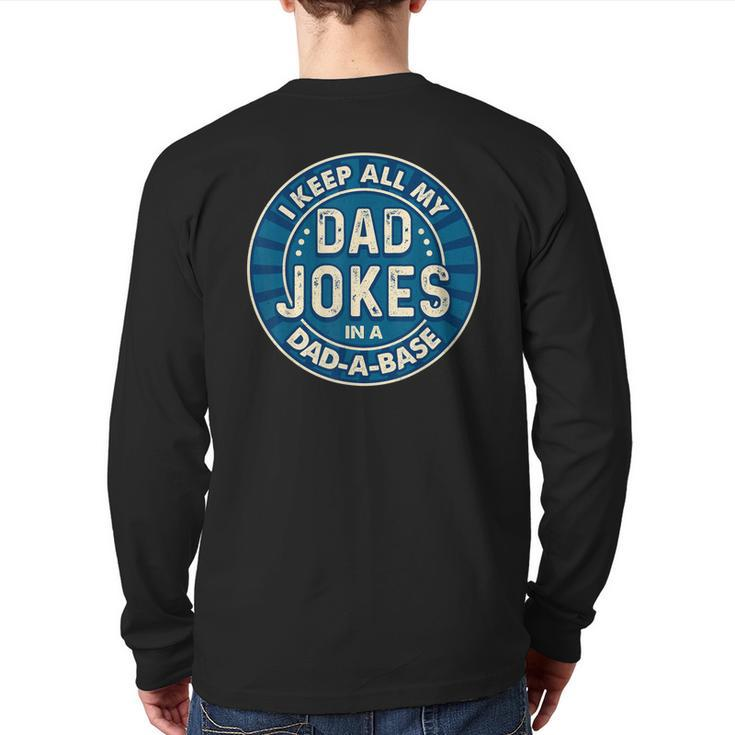 Dad For Men Fathers Day For Dad Jokes  Back Print Long Sleeve T-shirt