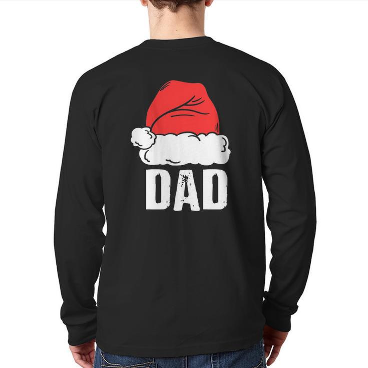 Dad Santa Christmas Family Matching Pajamas Papa Father Back Print Long Sleeve T-shirt