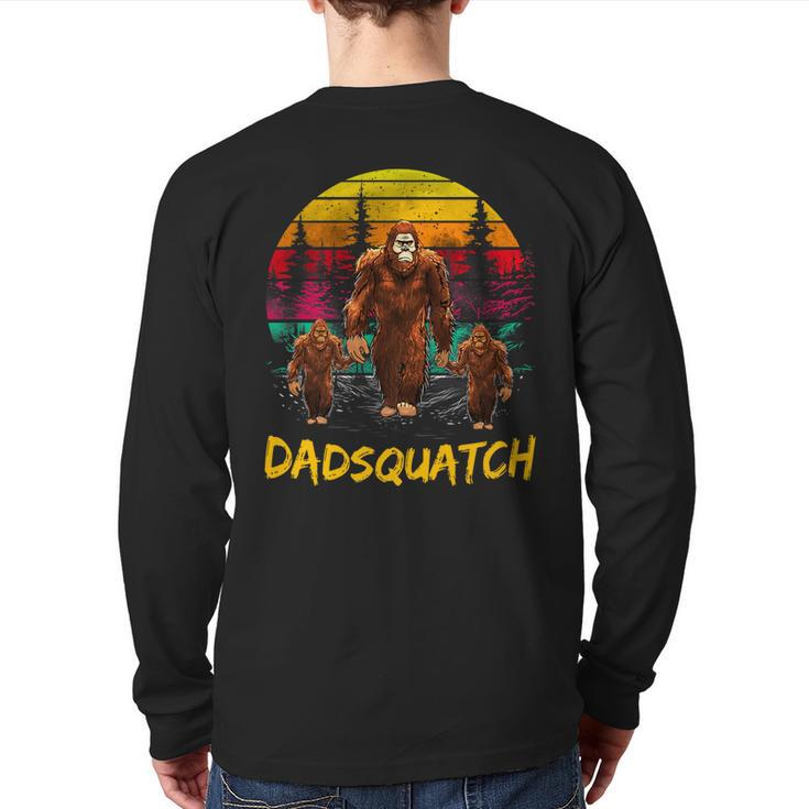 Dad Squatch Retro Bigfoot Dad Sasquatch Yeti Fathers Day  Back Print Long Sleeve T-shirt