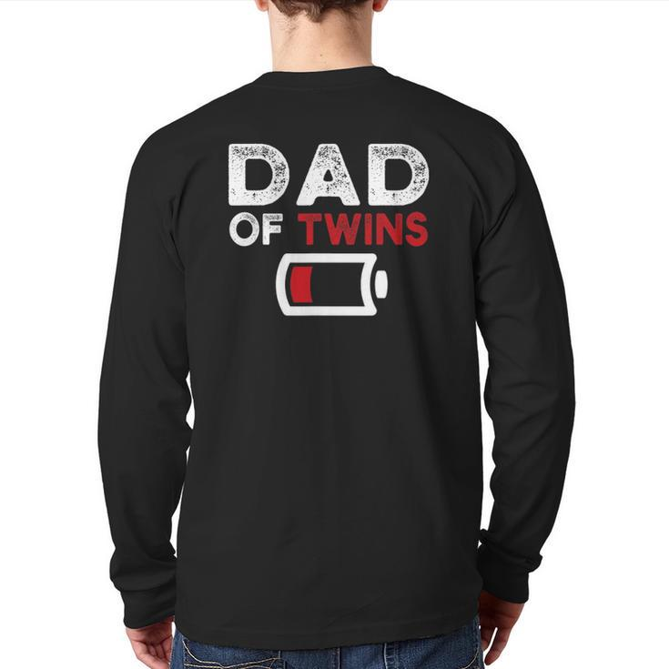 Dad Of Twins Fathers Day Back Print Long Sleeve T-shirt