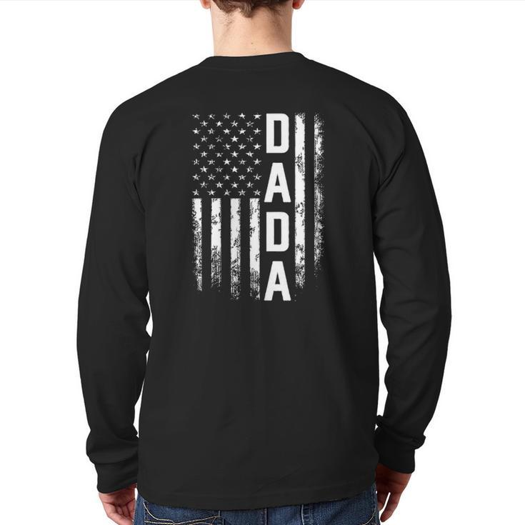 Dada America Flag For Men Father's Day Back Print Long Sleeve T-shirt