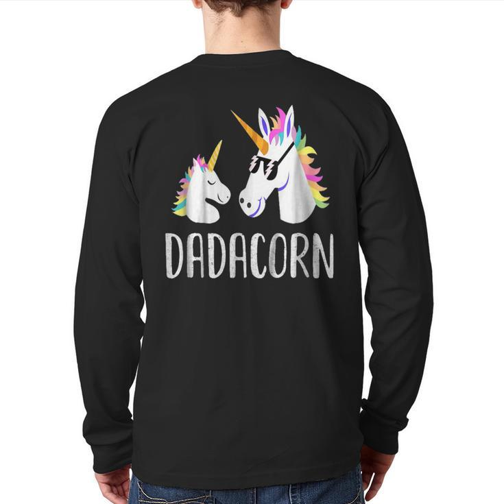 Dadacorn Unicorn Dad And Baby Fathers Day V4 Back Print Long Sleeve T-shirt