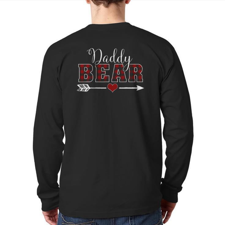 Daddy Bear Buffalo Plaid Arrow Heart Christmas Pajama Back Print Long Sleeve T-shirt