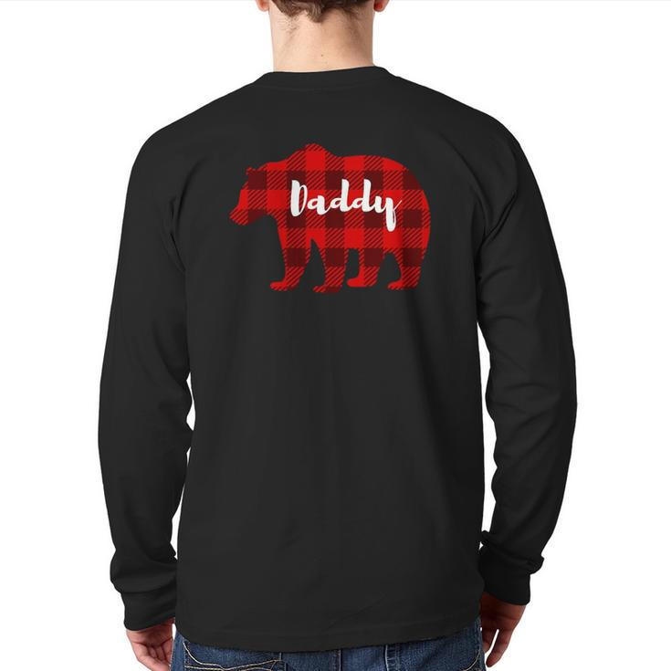 Daddy Bear Clothing Mens Father Parents Family Matching Back Print Long Sleeve T-shirt