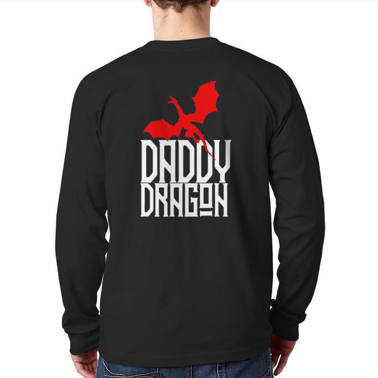 Daddy Dragon Matching Family Tribe Red Dad Father Back Print Long Sleeve T-shirt