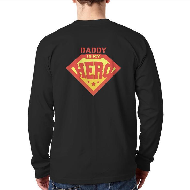 Daddy Is My Hero Father's Day Back Print Long Sleeve T-shirt