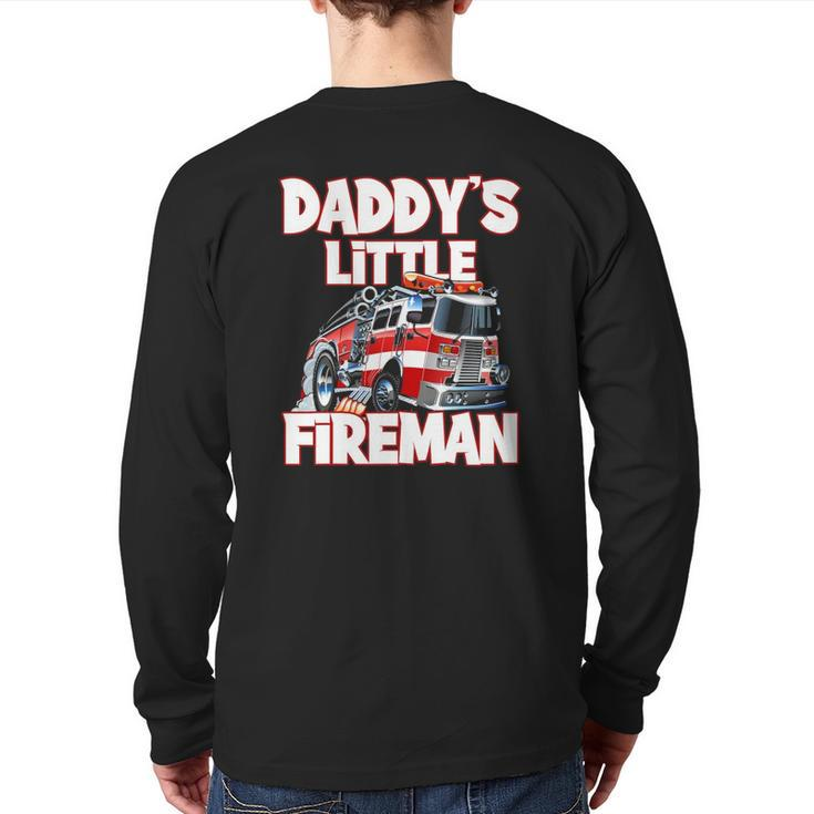Daddy's Little Fireman Kids Firefighter Fireman's Back Print Long Sleeve T-shirt