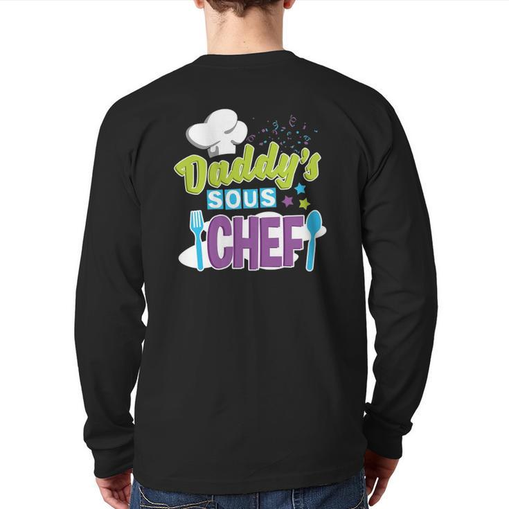 Daddy's Sous Chef Kid's Cooking Back Print Long Sleeve T-shirt