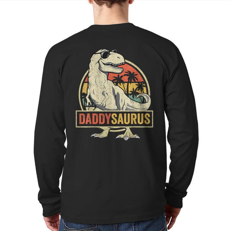 Daddysaurus Fathers Day T-Rex Dad Dinosaur  For Dad Back Print Long Sleeve T-shirt