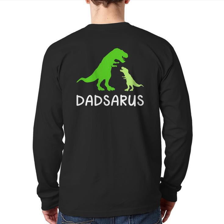 Dadsaurus Dinosaur Father's Day For Daddy Back Print Long Sleeve T-shirt