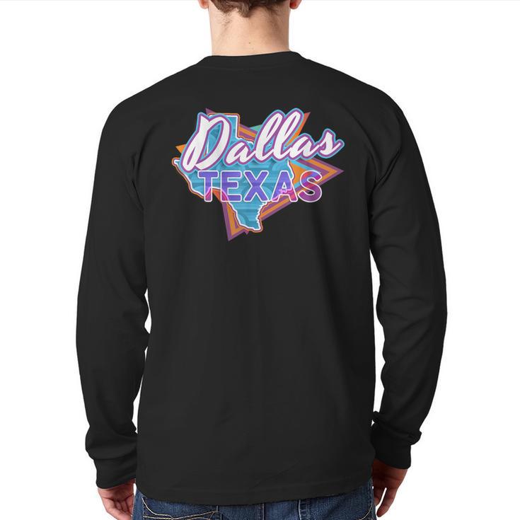 Dallas Texas Vintage Retro Throwback Back Print Long Sleeve T-shirt