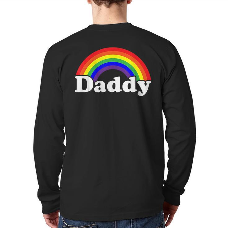 Damn Daddy Gay Pride Parade Daddy Masc Man Lgbtq Dad Back Print Long Sleeve T-shirt