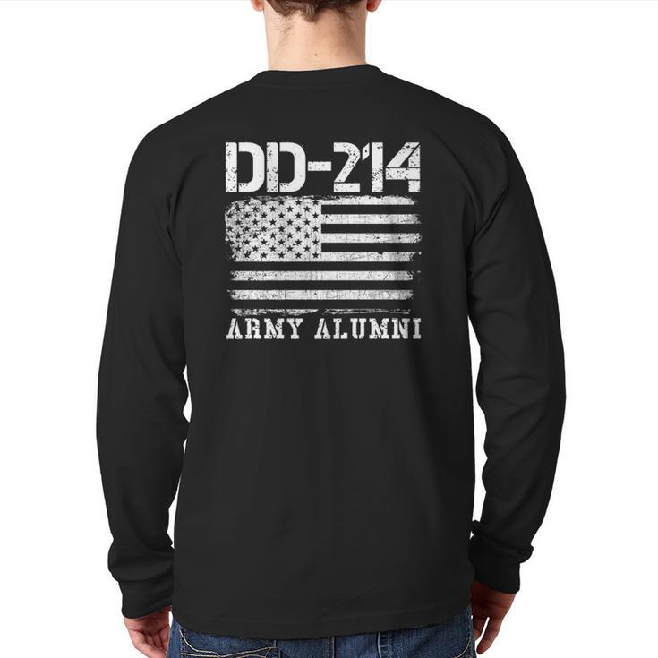 Dd214 Army Alumni Distressed Vintage Tee Back Print Long Sleeve T-shirt