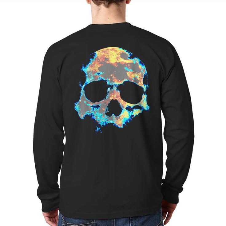 Dead Man's Skull Death Skeleton Head Bones Cool Skulls Back Print Long Sleeve T-shirt
