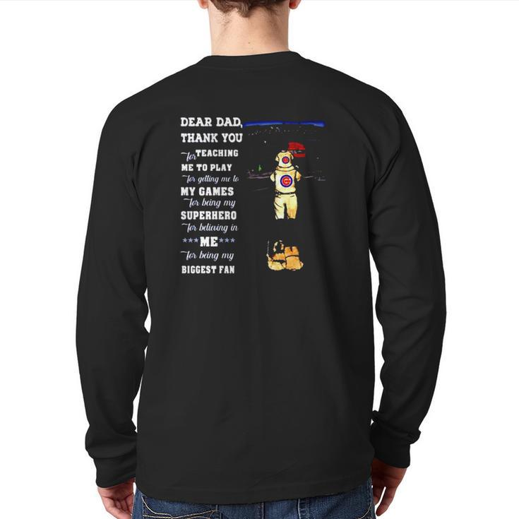 Dear Dad Thank You For Teaching Me To Play Back Print Long Sleeve T-shirt