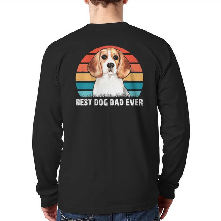Dog Beagle Best Dog Dad Everfunny Fathers Day Retro Vintage S 64 Paws Back Print Long Sleeve T-shirt