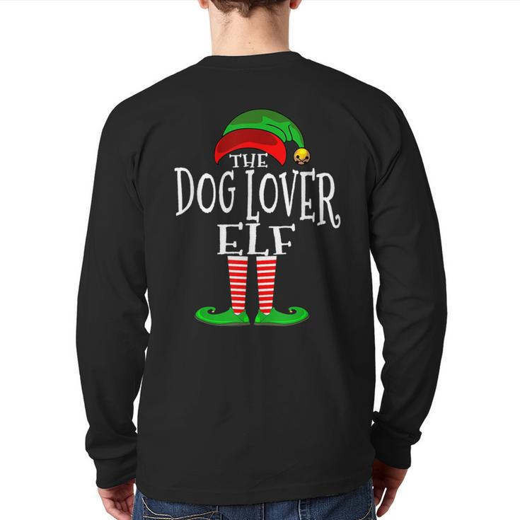 The Dog Lover Elf Matching Family Pajama Top Christmas Back Print Long Sleeve T-shirt