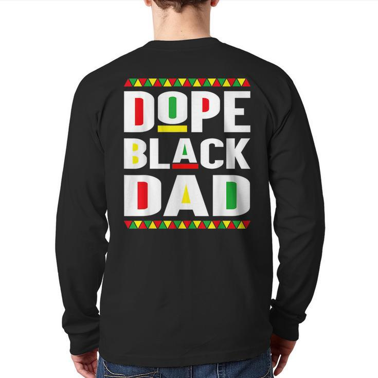 Dope Black Dad Junenth African Men Father's Day Back Print Long Sleeve T-shirt