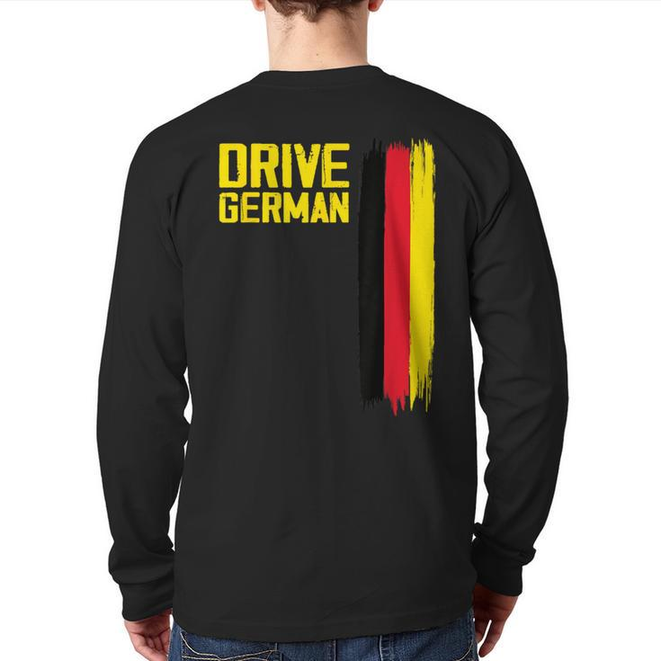 Drive German Cars Germany Flag Driving Back Print Long Sleeve T-shirt