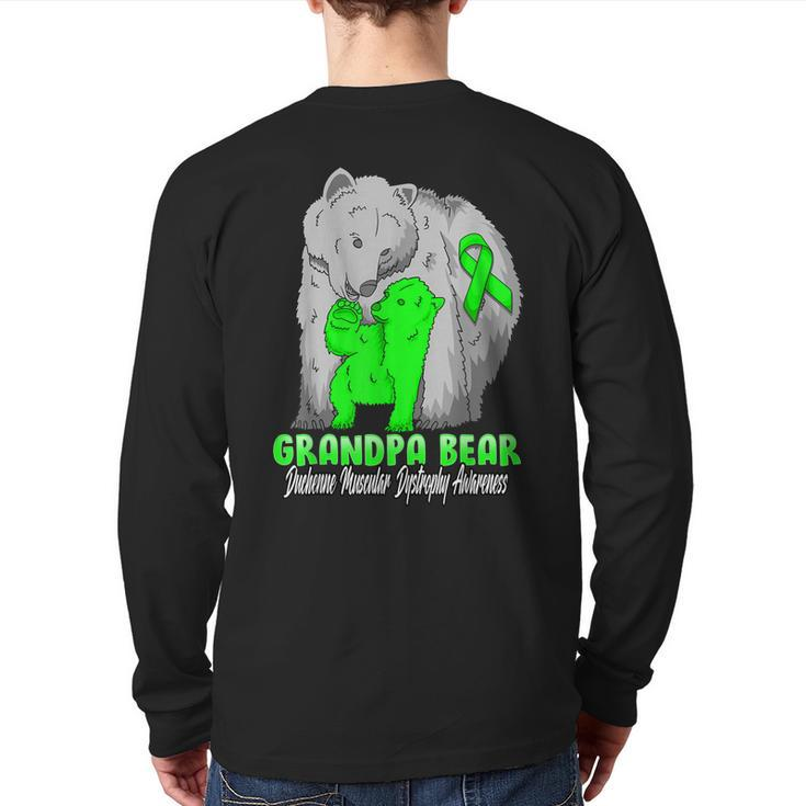 Duchenne Muscular Dystrophy Child Awareness Grandpa Bear Sup Back Print Long Sleeve T-shirt