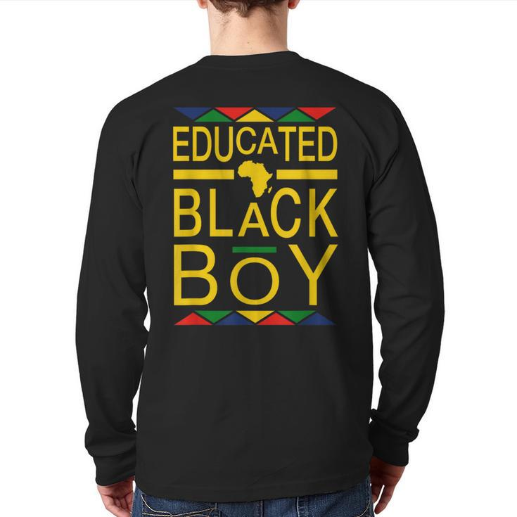 Educated Black Boy Dashiki Print African Pride Back Print Long Sleeve T-shirt