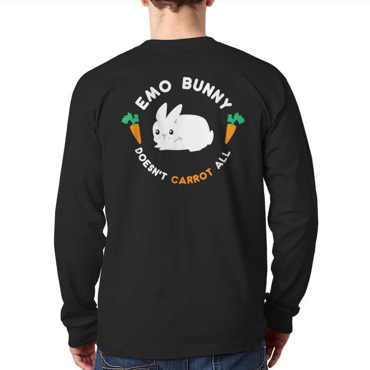 Emo Bunny Doesn't Carrot All  Cute Easter Back Print Long Sleeve T-shirt