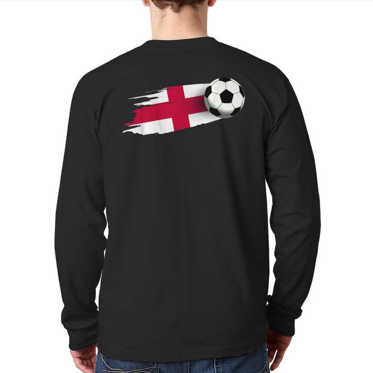 England Flag Jersey England Soccer Team England Back Print Long Sleeve T-shirt
