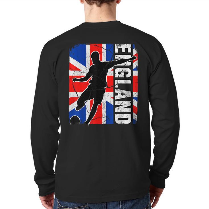 England Soccer Team British Flag Jersey Football Fans Back Print Long Sleeve T-shirt