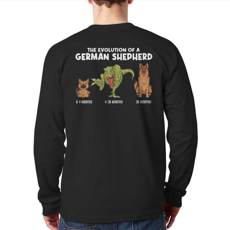 Evolution German Shepherd Evolution German Shepherd Back Print Long Sleeve T-shirt