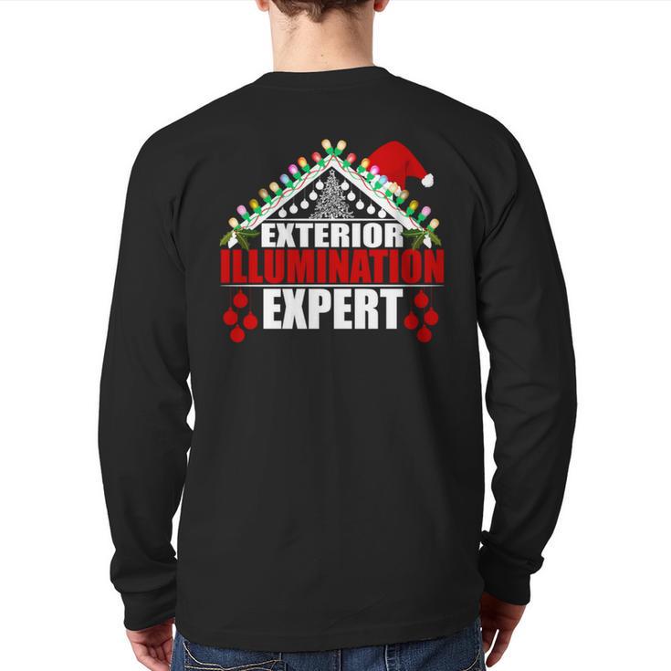 Exterior Illumination Expert Christmas Light Decorator Back Print Long Sleeve T-shirt