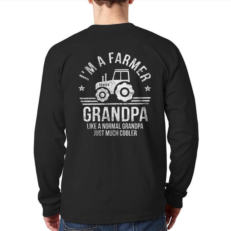 Im A Farmer Grandpa Back Print Long Sleeve T-shirt