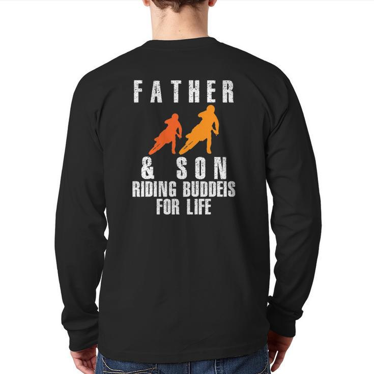 Father & Son Riding Buddies Dirt Bike Motocross Back Print Long Sleeve T-shirt