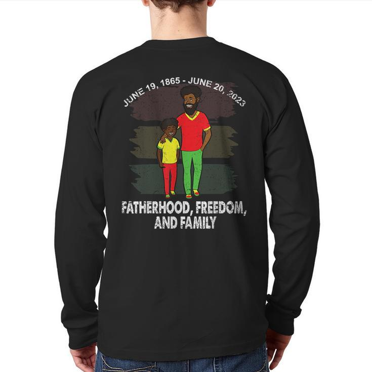 Father And Son Junenth Fatherhood Black History African Back Print Long Sleeve T-shirt