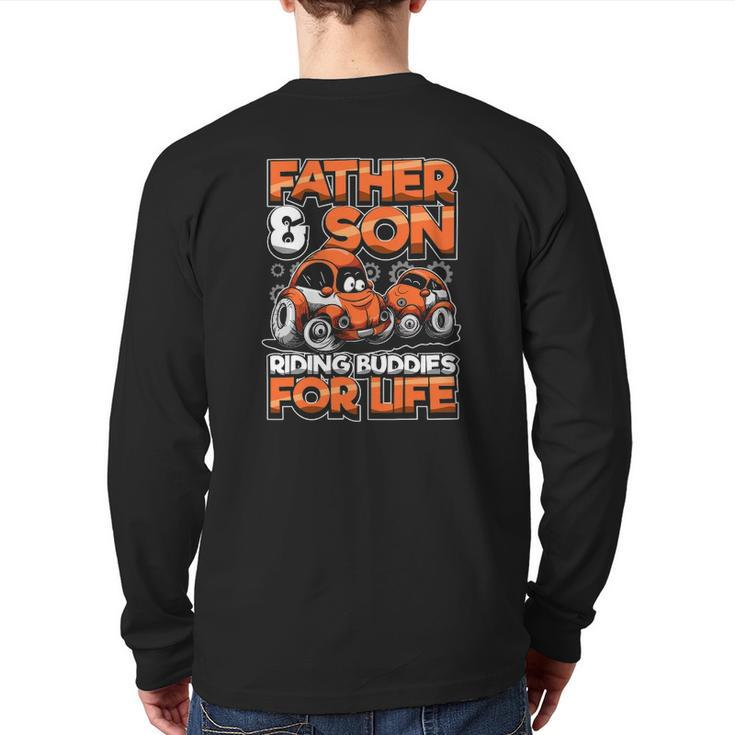 Father And Son Riding Buddies For Life Racing Car Matching Back Print Long Sleeve T-shirt