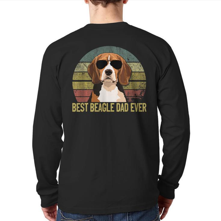 Father's Day Beagle Dog Dad Vintage Best Beagle Dad Ever  Back Print Long Sleeve T-shirt