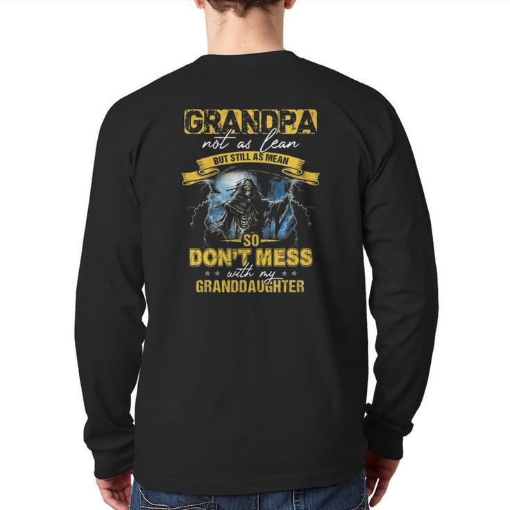 Father's Day Grandpa Don't Mess With My Granddaughter Back Print Long Sleeve T-shirt