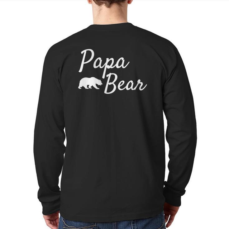 Father's Day From Daughter Son Kids Wife Men Papa Bear Back Print Long Sleeve T-shirt