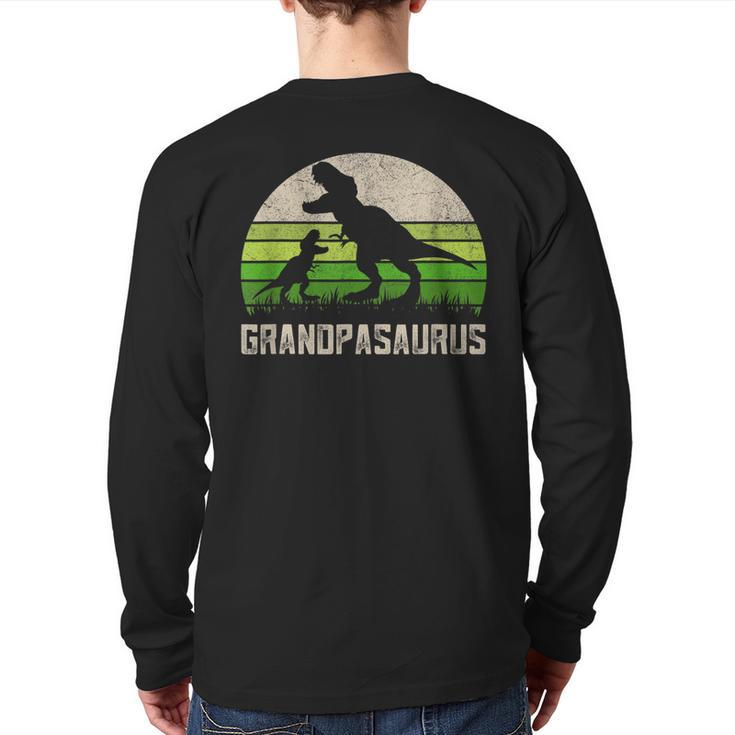 Fathers Day Grandpa Grandpasaurus Dinosaur 1 Kid Rawr Back Print Long Sleeve T-shirt