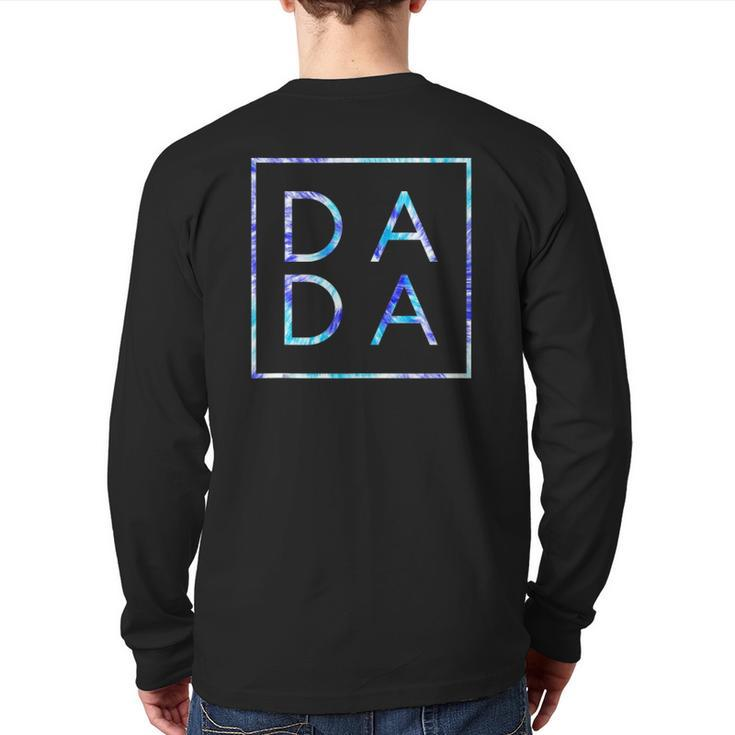 Father's Day For New Dad Dada Him Coloful Tie Dye Dada Back Print Long Sleeve T-shirt