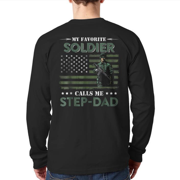 Favorite Soldier Calls Me Stepdad Army Veteran T Back Print Long Sleeve T-shirt