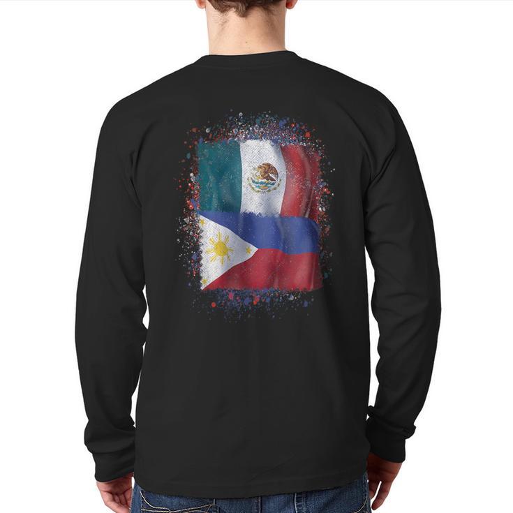 Filipinos Mexican Love México Y Filipinas Back Print Long Sleeve T-shirt