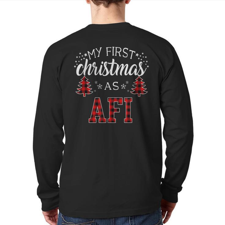 First Christmas As Afi New Grandpa Xmas  Back Print Long Sleeve T-shirt