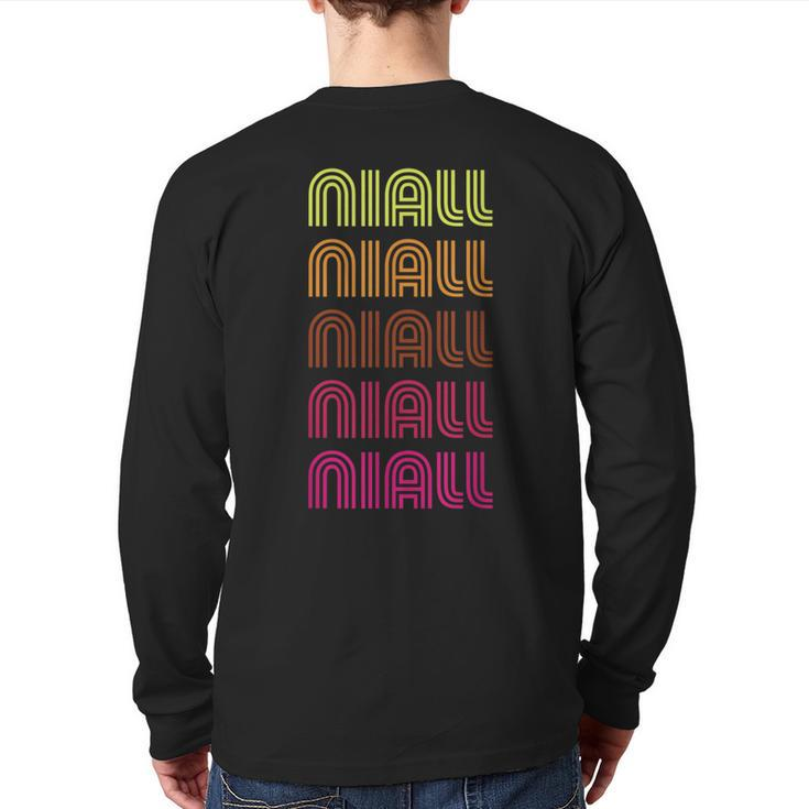 First Name Niall Funky Retro Vintage Disco Back Print Long Sleeve T-shirt